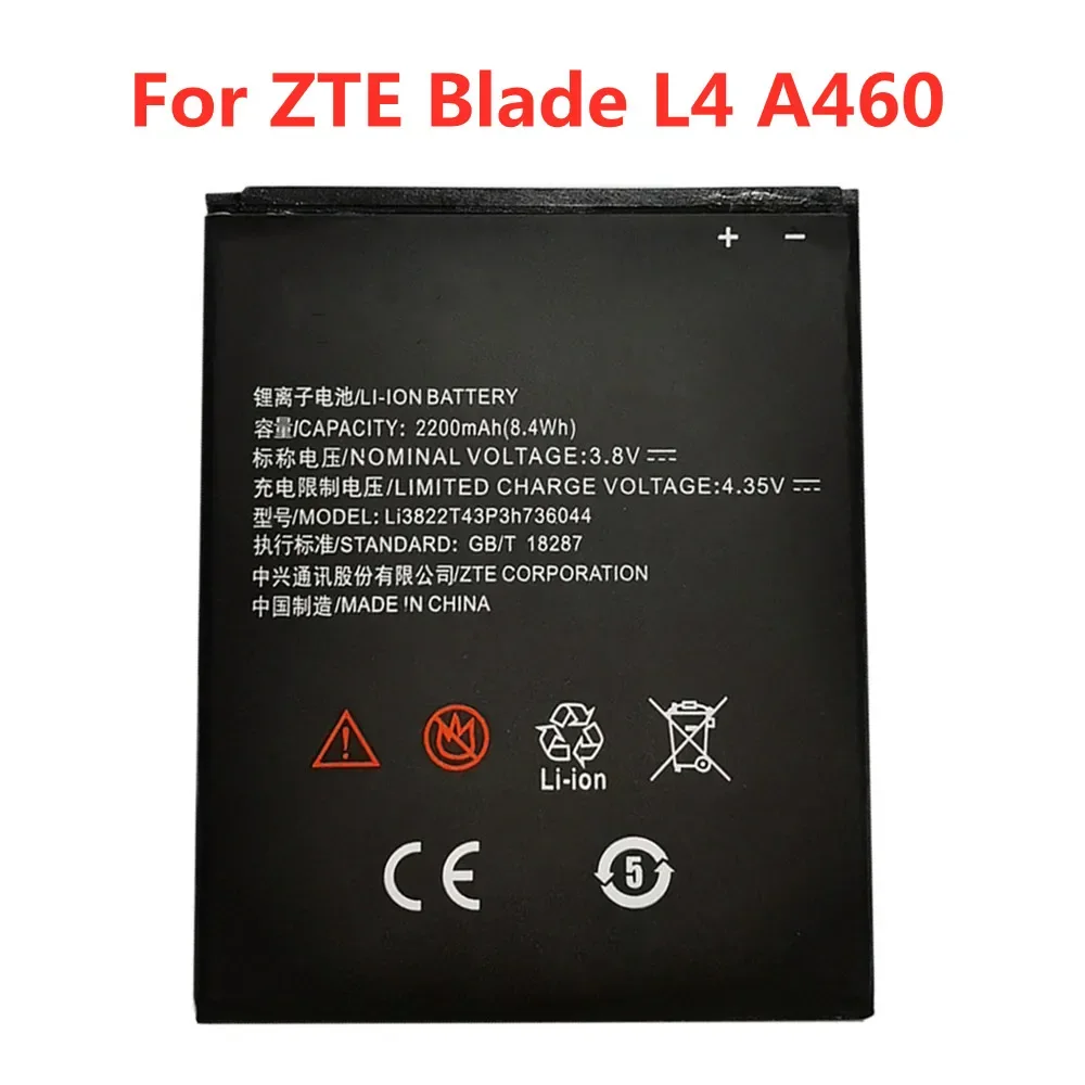 

Высококачественный аккумулятор 2200 мАч Li3822T43P3h736044 для ZTE Blade L4 A460 запасная батарея для мобильного телефона батареи