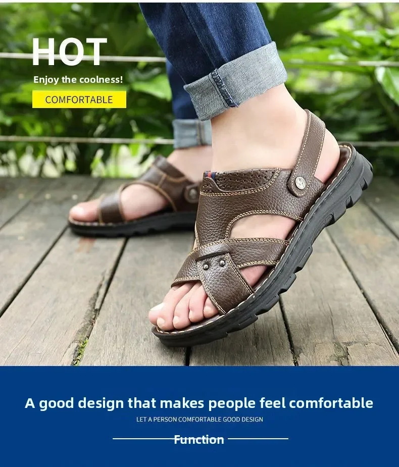 Langlebige Sommer-Herrensandalen, rutschfeste Sandalen mit weicher Sohle, Strandsandalen, dicke Sohle, lässige Slipper, modische Sandalen – Detail 7