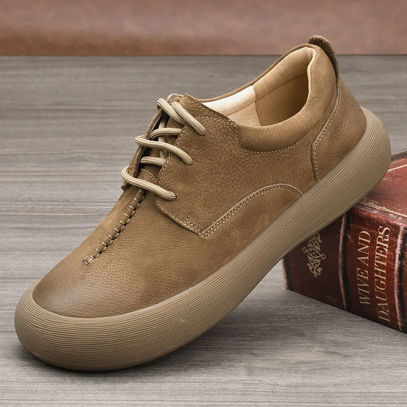 

Мужские туфли весна-осень, новинка, кожаные, повседневные, мягкие, низкие, дышащие, универсальные.