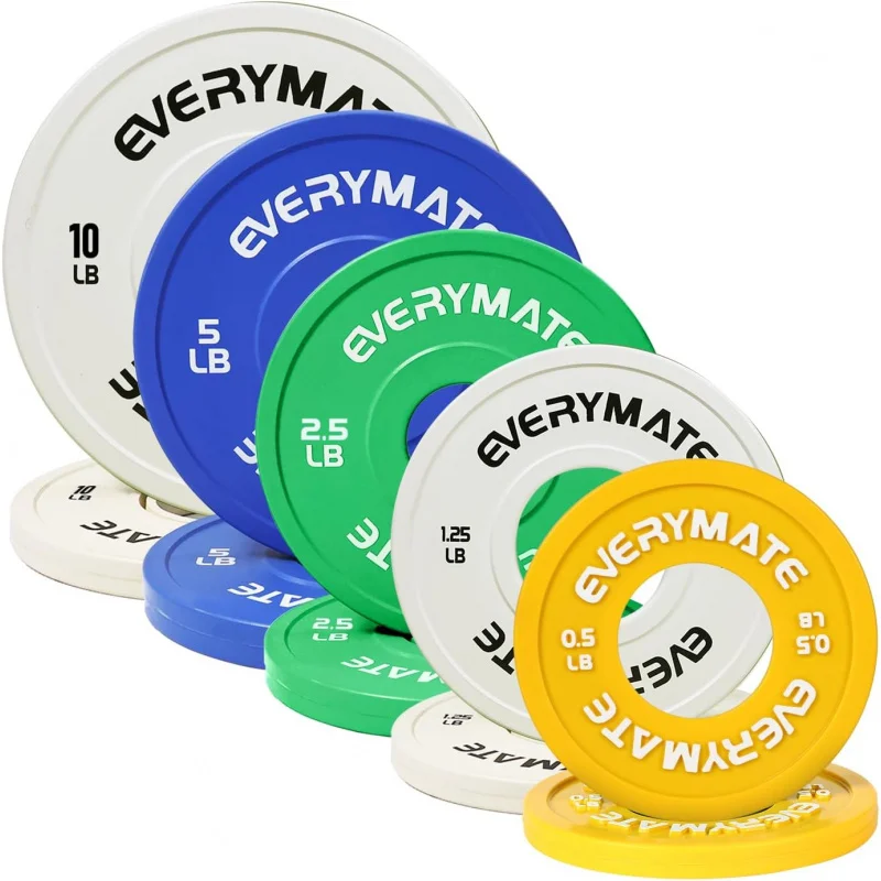 

EVERYMATE Fractional Weight Plates - Olympic Bumper Plates for Cross Training - Steel Insert - 1.25LB, 2.5LB, 5LB
