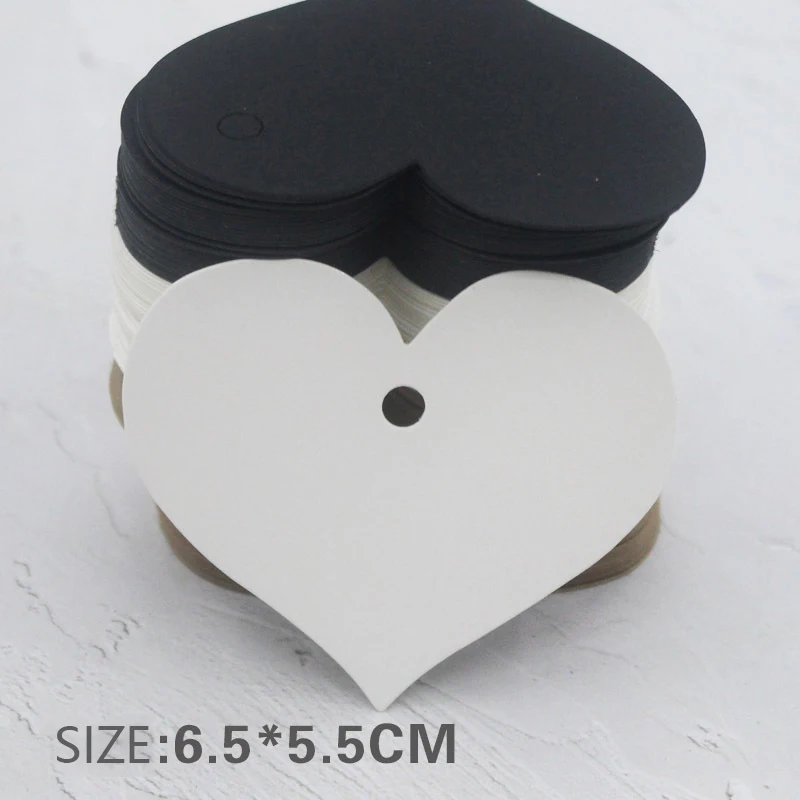 

100 PCS DIY Heart Shape Hang Tag Wedding Brown Kraft Paper Gift Tags paper labels for clothes