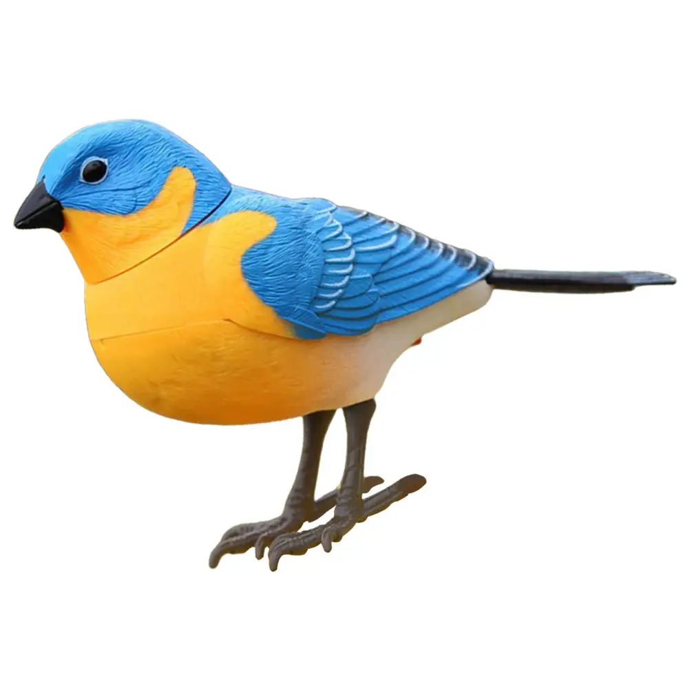 

Electric Singing Bird Sound Activated Interactive Decoration for Home Office Room Nature Theme Plastic Bird Adornment Cute