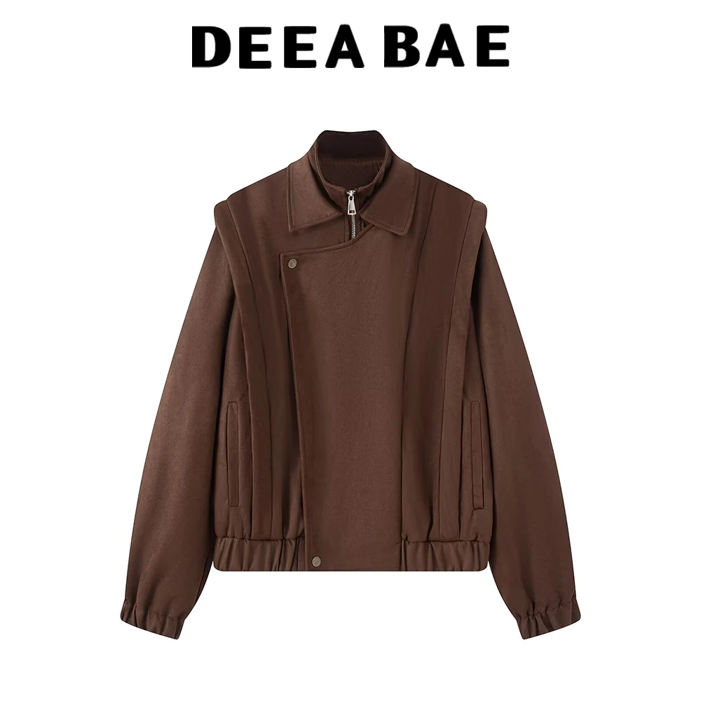 سترة DEEABAE الأمريكية الرجعية ميلارد ذات الطراز الرائع والتوابل للدراجات النارية من جلد الغزال سترة قصيرة فضفاضة