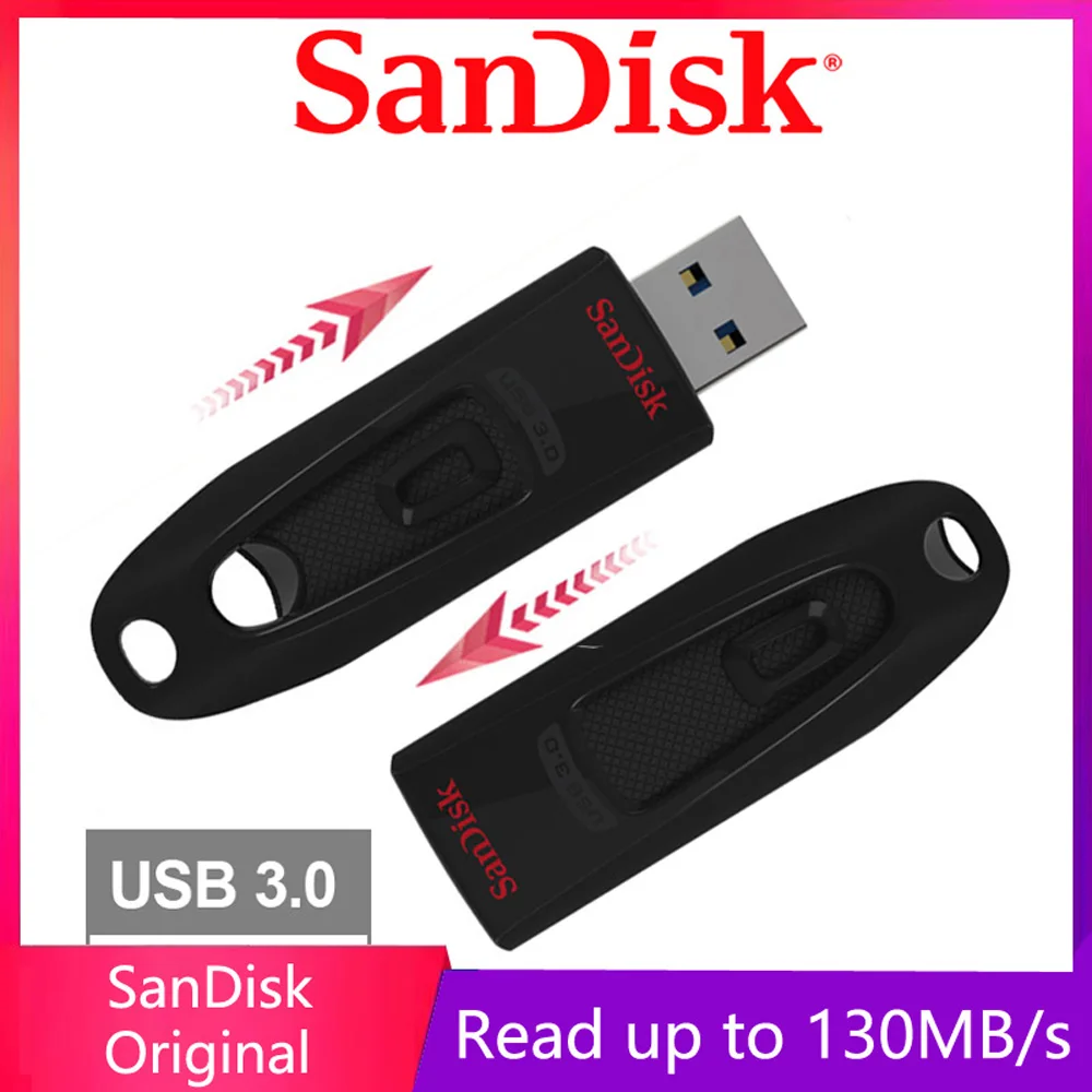 SanDisk Ultra USB 3.0 флэш-накопитель 16 ГБ 32 ГБ 64 ГБ 128 ГБ 256 ГБ 512 ГБ Макс. 130 Мбит/с флэш-накопитель U-диска для компьютера SanDisk Ultra USB 3.0 флэш-накопитель 16 ГБ 32 ГБ 64 ГБ 128 ГБ 256 ГБ 512 ГБ Макс. 130 Мбит/с флэш-накопитель U-диска для компьютера