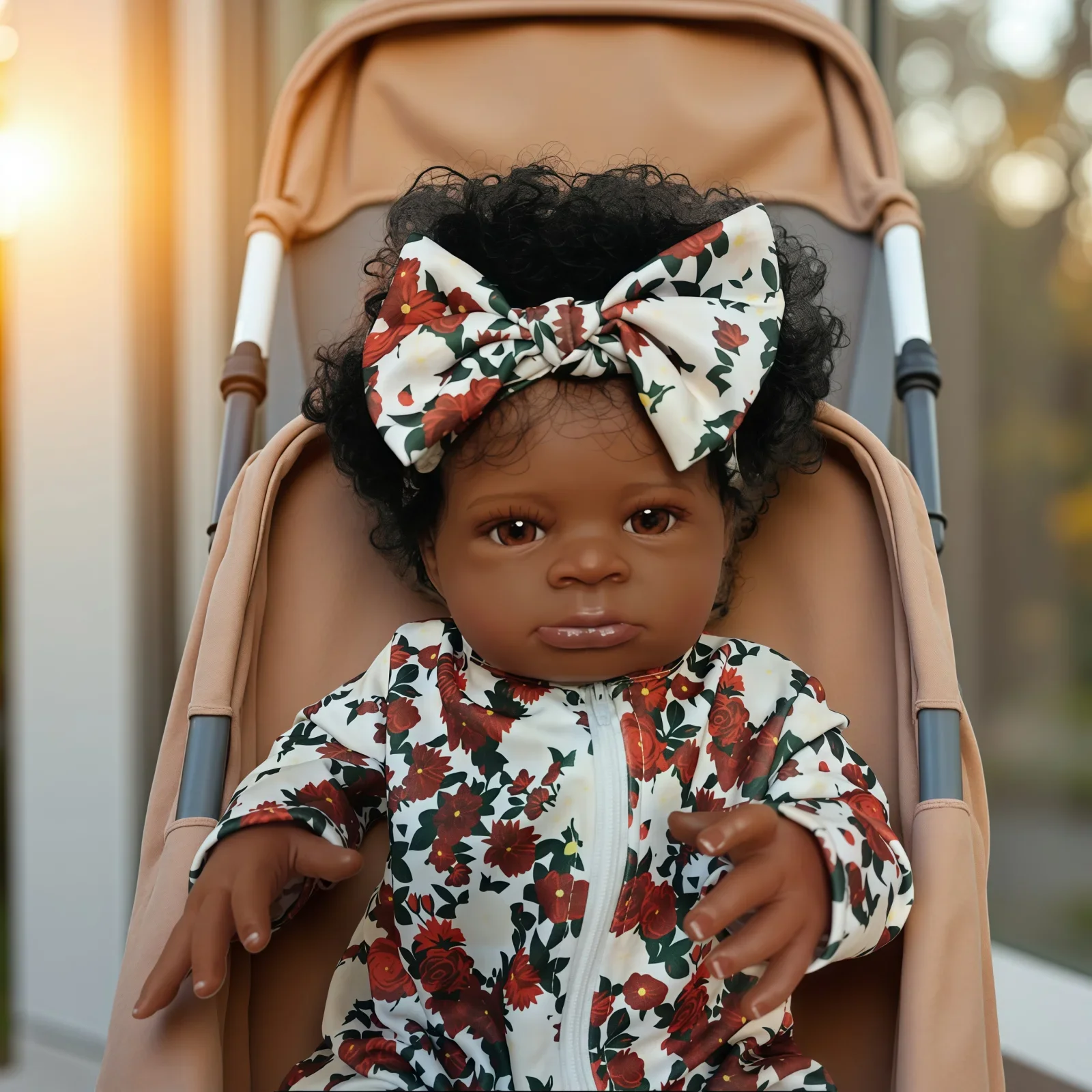 

Risbecko 20 Inch Lifelike Black Reborn Baby Doll - African American Soft Cloth Body Doll - Birthday Gift/Christmas Gift