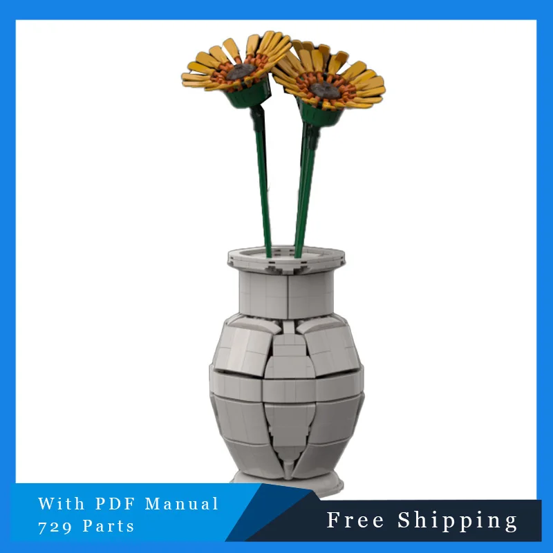 

729 шт. MOC, строительный блок, антикварная ваза, модульная детская головоломка в сборе, креативная игрушечная модель, детский подарок на Рождество и день рождения