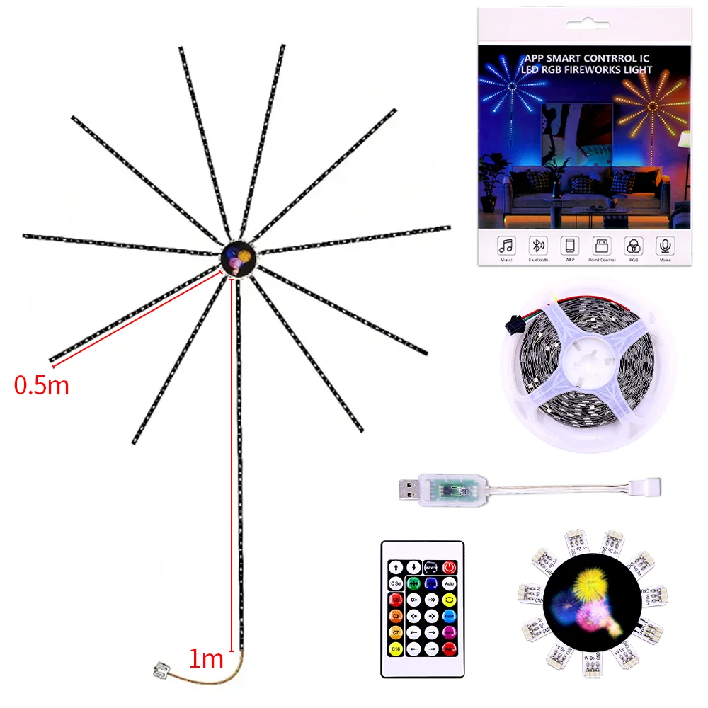WS2812 USB Smart RGB LED Ambient Light Esports Lamp APP Remote Control Rhythm Holiday Party Christmas Decor Light 5V Bright Sync