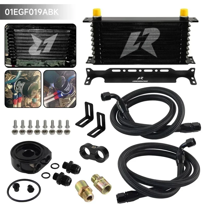 10 Row AN10 Oil cooler w/Bracket +3/4