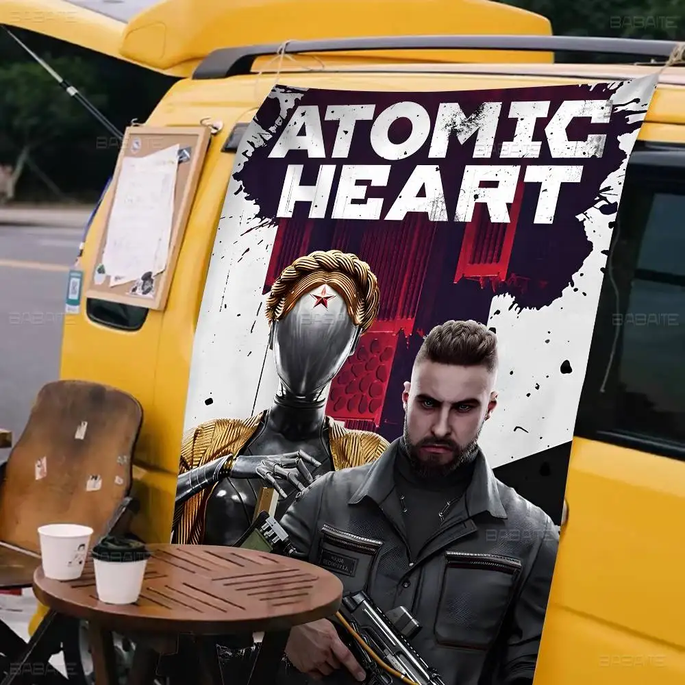 A-Atomic H-Heart Movie Printed Large Flag Art Science Fiction Room Home Decor Decor Banner