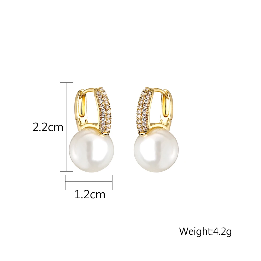 Yupsk New Fashion Jewelry Full Zircon Red Ball Earrings Korean Temperament Earrings for Women Christmas Jewelry Gifts
