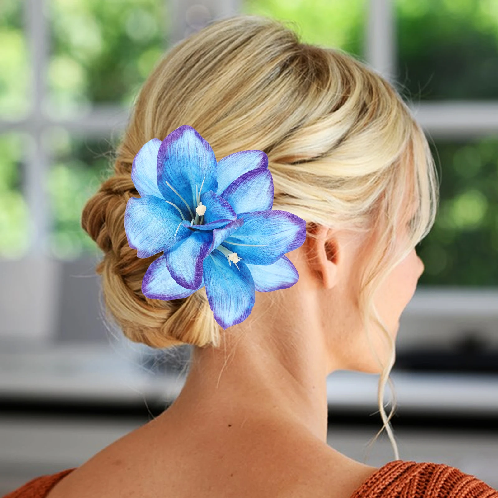 

Lily Hairpin Flower Clips Artificial Flowers Seaside Summer Bridal Party Floral Pins Women Boho Style Durable Lightweight