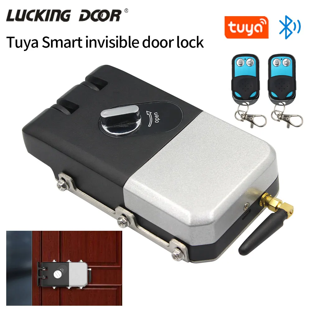 Tuya Lock Electric Door Wireless Lock With 433MHz Rolling Code Remotes Control Security Door Easy Install Indoor Concealed Lock