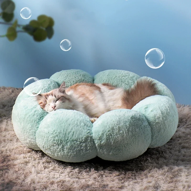 Flower Shape Comfortable Pet Bed Dog Nest Small Medium Dog Nest Cushion Pet Cat Mat Soft Warm Pet Dogs Cats Sleep Nest Pad