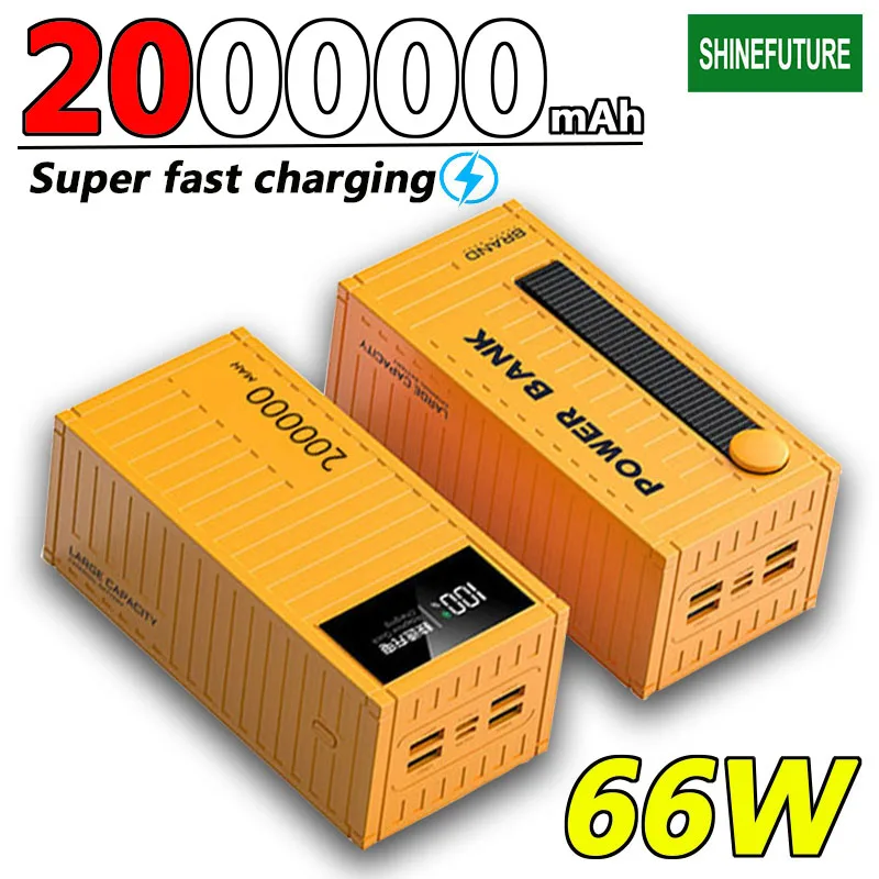 

200000mAh Power Bank 66W PD QC 3.0 Charger Powerbank Large Battery Capacity Power Station Fast Charging For iPhone Xiaomi HUAWEI