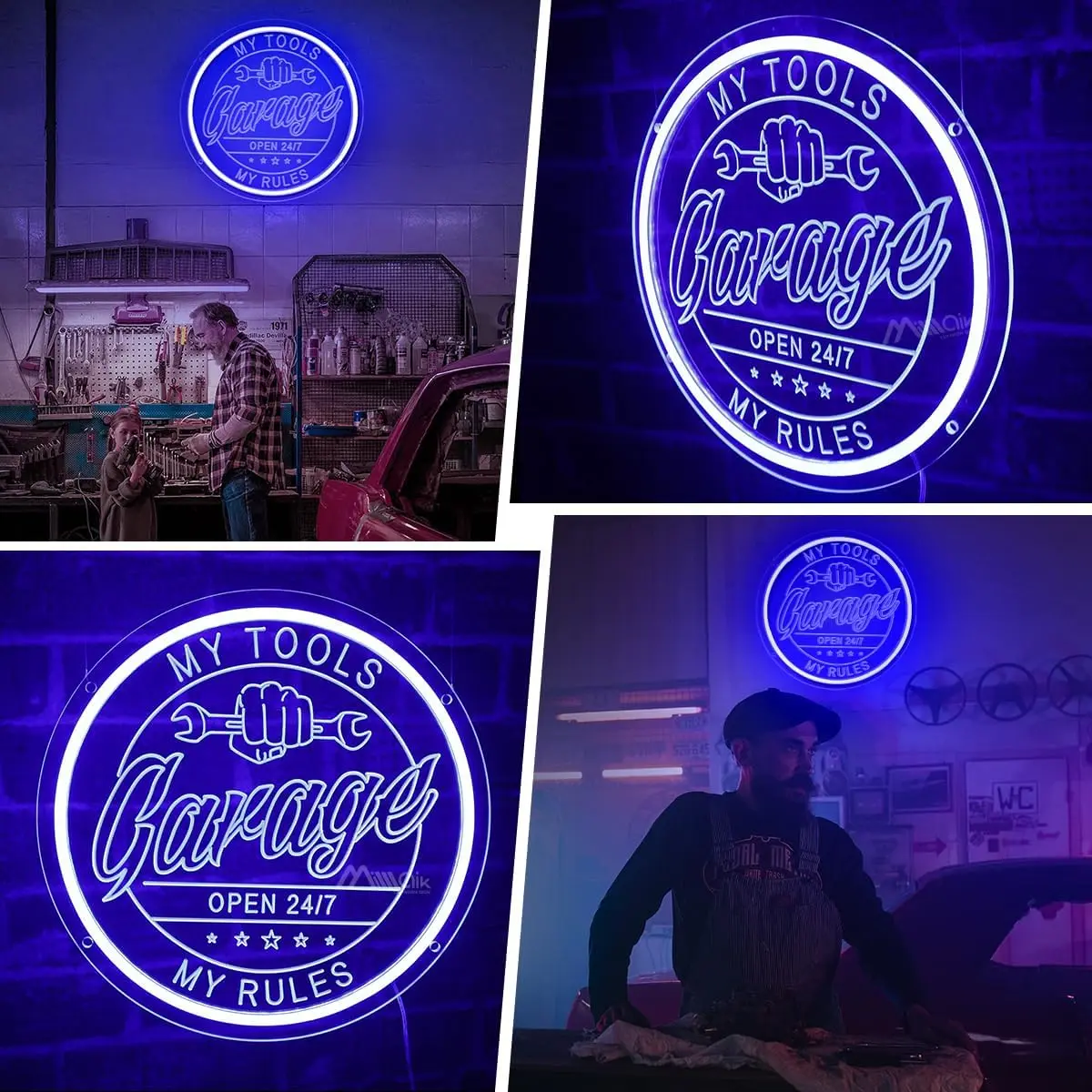 Garage Neon Light Sign Dimmable LED Aesthetics Neon Sign For Wall Decor Man Cave Carport Room Decor Birthday Art Gift For Dad