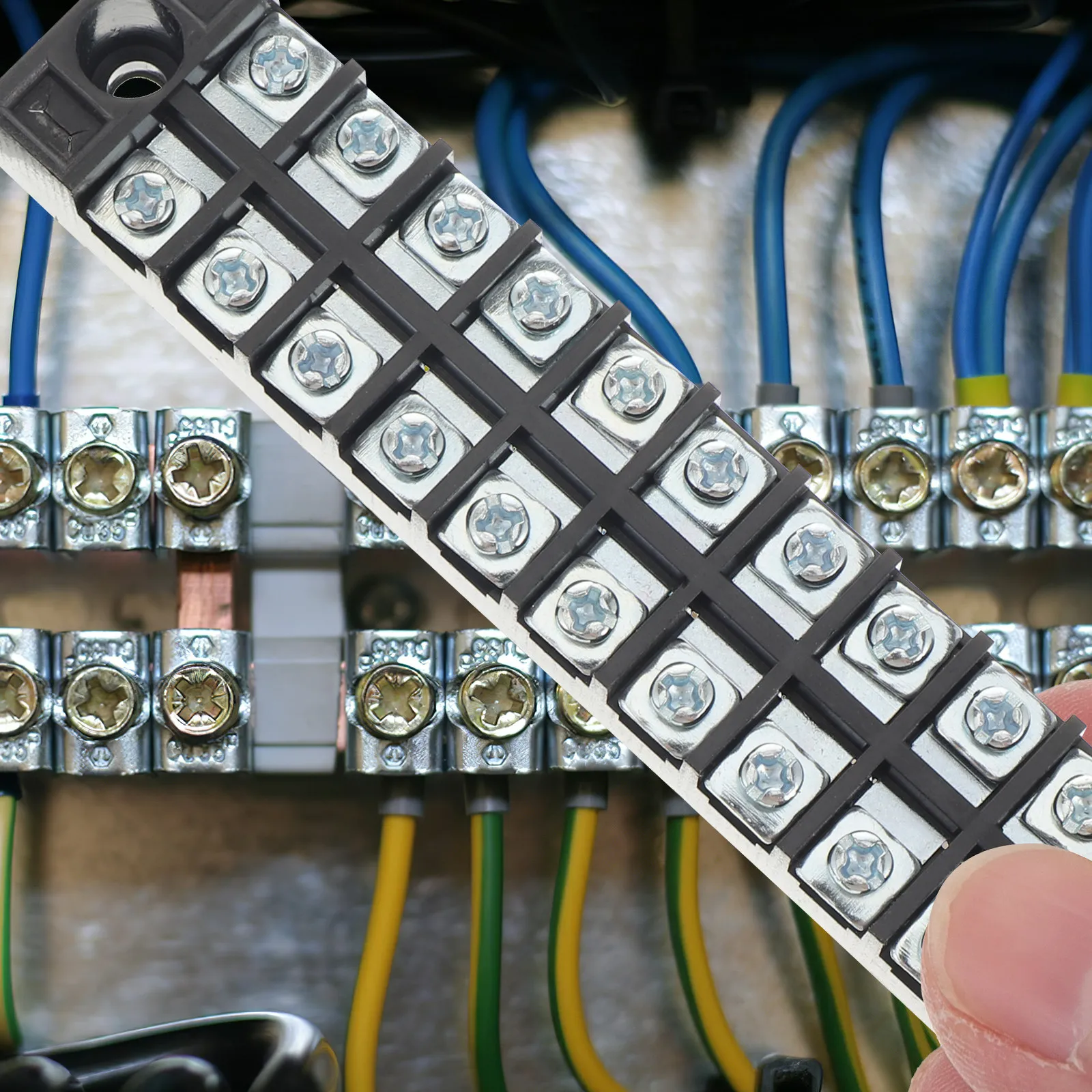 

Набор из 6 высококачественных 10-позиционных клеммных колодок с двойным рядом винтовых соединителей и съемной изоляционной крышкой для дома