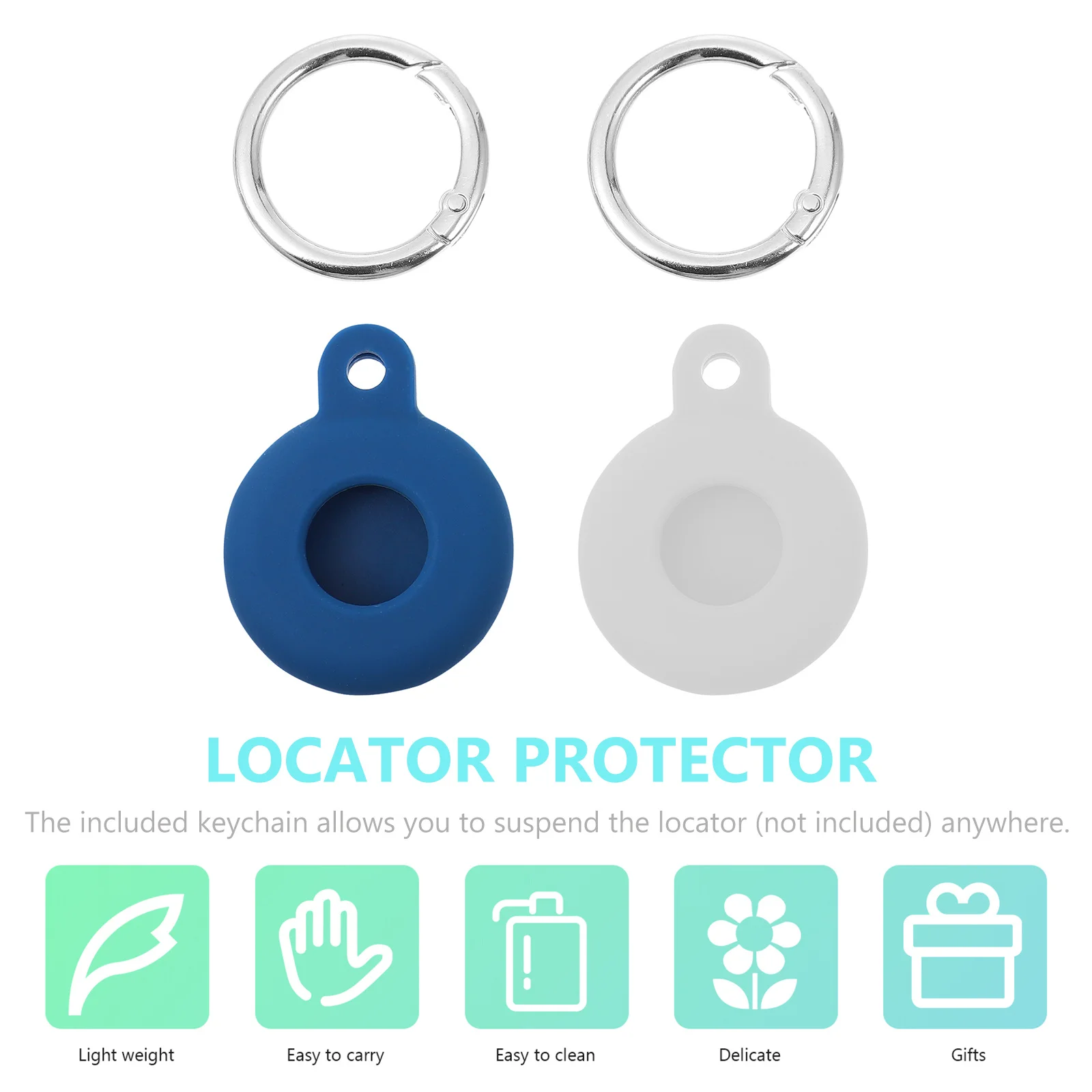 قطعتان من حافظة العناصر المصنوعة من السيليكون عالي الجودة مع حلقة مفاتيح حماية شاملة وغطاء عصري #1