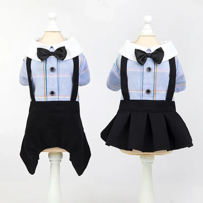 Vestido de boda para perros, ropa para parejas, mono, falda, ropa para perros de primavera y verano, monos, traje para cachorros de Pomerania Yorkshire, caniche