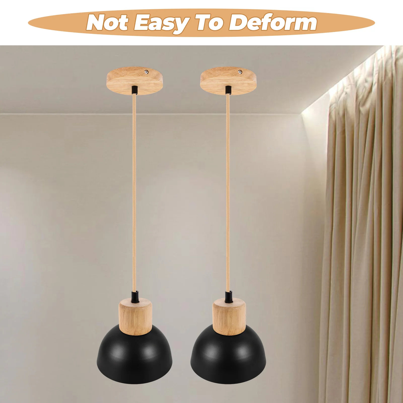 

1pc Solid Wood Pendant Light Holder Lamp Socket Base Replacement Easy Installation Sturdy Structure Kitchen Bedroom