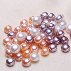 100% Natural Pearls Stud Earrings Bead Half Drilled Hole Freshwater Pearl Bread Beads for Jewelry Making DIY Earring Accessories