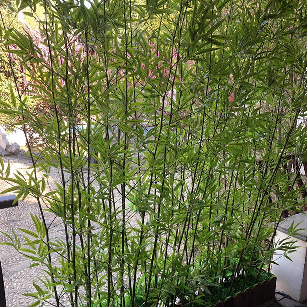 100Pcs Simulated Bamboo Leaves Plastic Material Home Office Room Decorative Greenery Artificial Bamboo Branch Decor - Detail 1