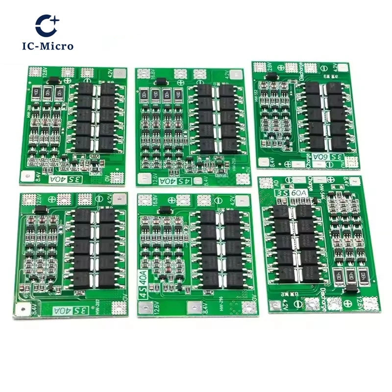 1-5 قطعة 3S/4S 20 40A 60A ليثيوم أيون شاحن بطارية ليثيوم لوح حماية 18650 BMS الحفر المحرك 12.6 فولت/14.8 فولت 16.8 فولت تعزيز/التوازن
