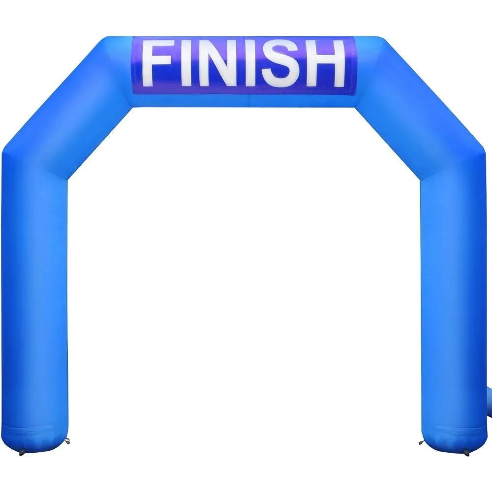 

15Ft Inflatable Arch Blue with Start Finish Line Banners and Powerful Blower, Hexagon Inflatable Archway for Race Outdoor Adver