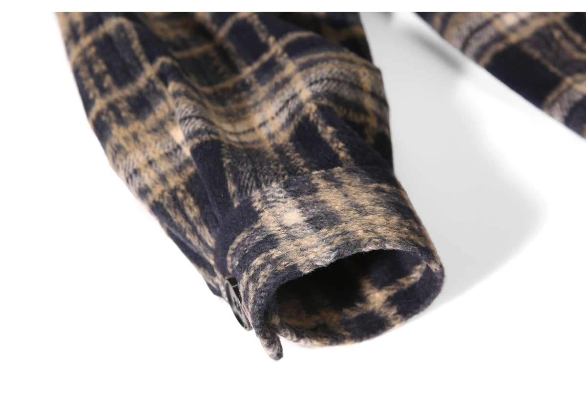 2025 Japanese Retro Brushed Black Plaid Long Sleeve Shirt Men's Spring and Autumn Loose Versatile Casual Red Jacket