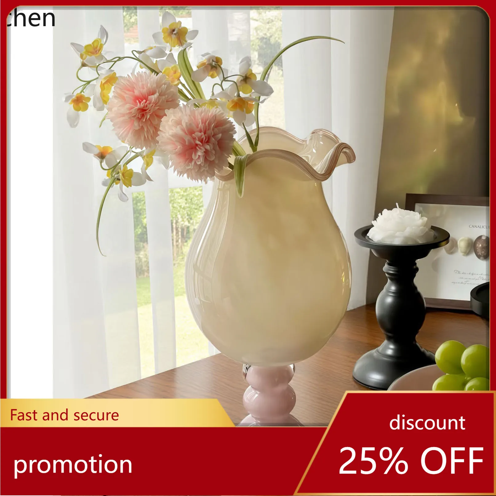 

Zml style medieval fenton style glass vase ornaments