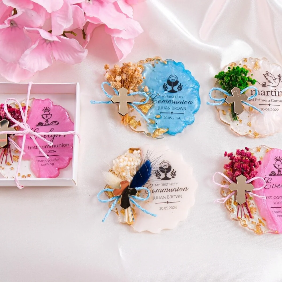 Baptism Party Favours for Guests Epoxy Resin Magnet, First Communion Magnet Favour, Baby Shower Favour, Thank You Favour, Christ