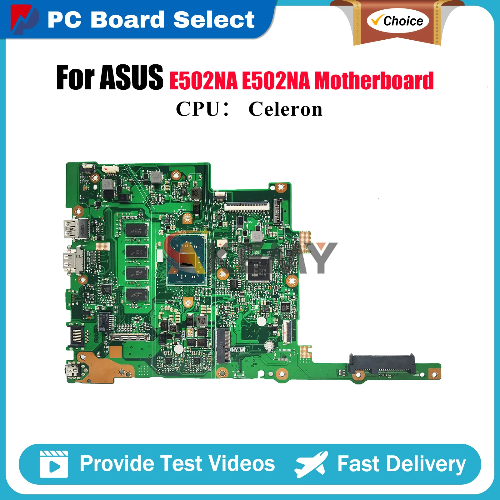 

E502NA Laptop Motherboard For ASUS EeeBook E502N E502NA Notebook Mainboard With Celeron CPU 100% tests OK fast shipping stk