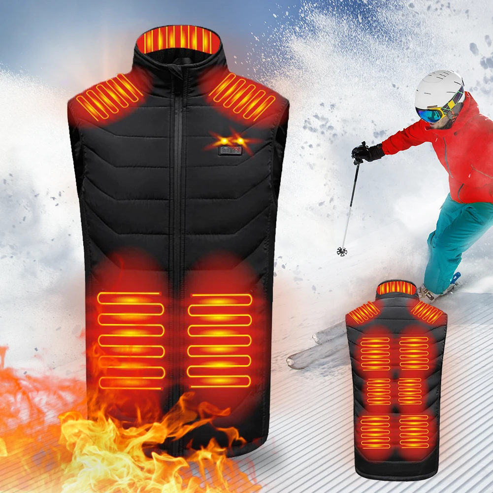 11 Heated Vest Zones Electric Heated Jackets Men Women Sportswear Heated Coat Graphene Heat Coat USB Heating Jacket For Camping