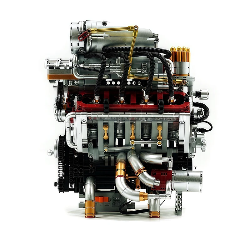 Luxury Y15001 Super Car V8 Engine Model Kit Vehicle Engine Kids Boys DIY Toys Building Blocks Set Puzzle Adults Chrismas Gifts