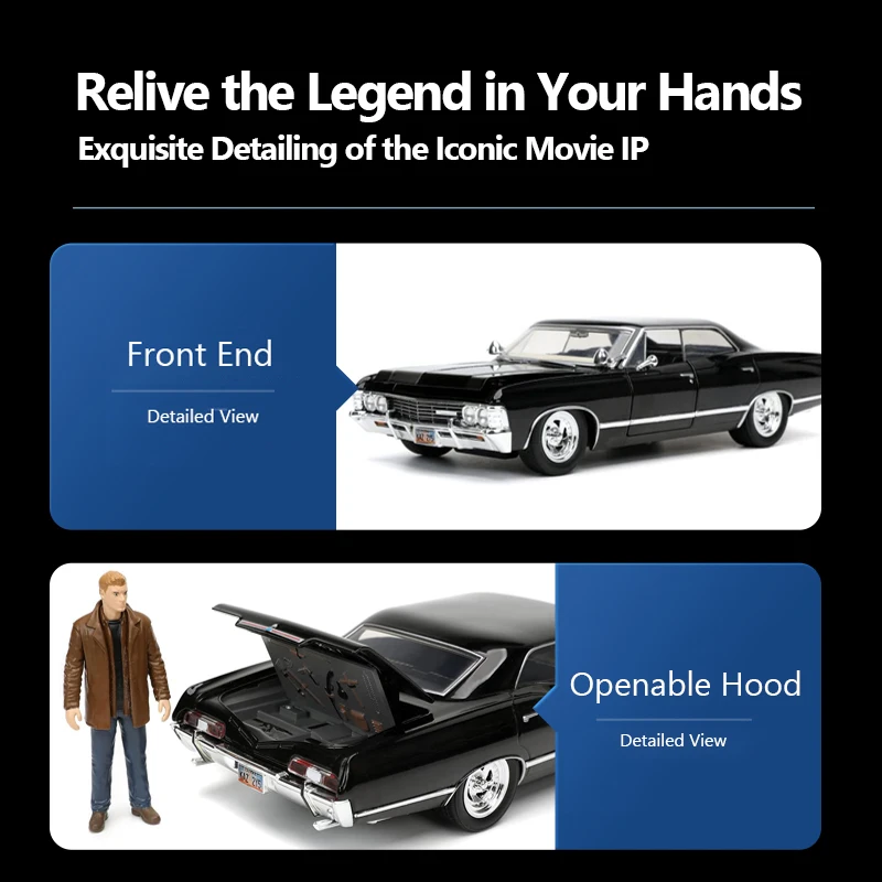 JADA Toys Supernatural 1967 Chevrolet Impala Sport Sedan escala 1:24 modelo fundido a presión JD32250