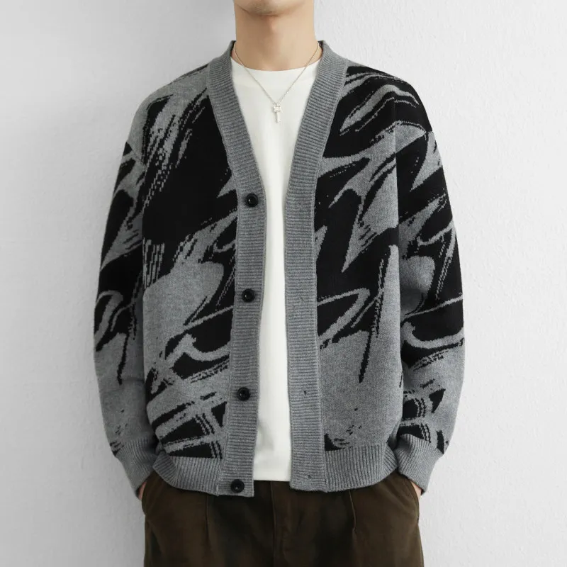 

Осень-зима, повседневный вязаный свитер, кардиган для подростков, широкий свободный модный простой дизайн, теплый дышащий домашний свитер для поездок на работу