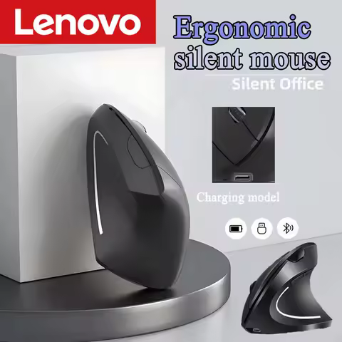 Lenovo Vertical Ergonomic Gaming Mouse Wireless Rechargeable Gamer Mouse Optical 2.4G Mouse Computer PC Laptop Desktop USB Mouse
