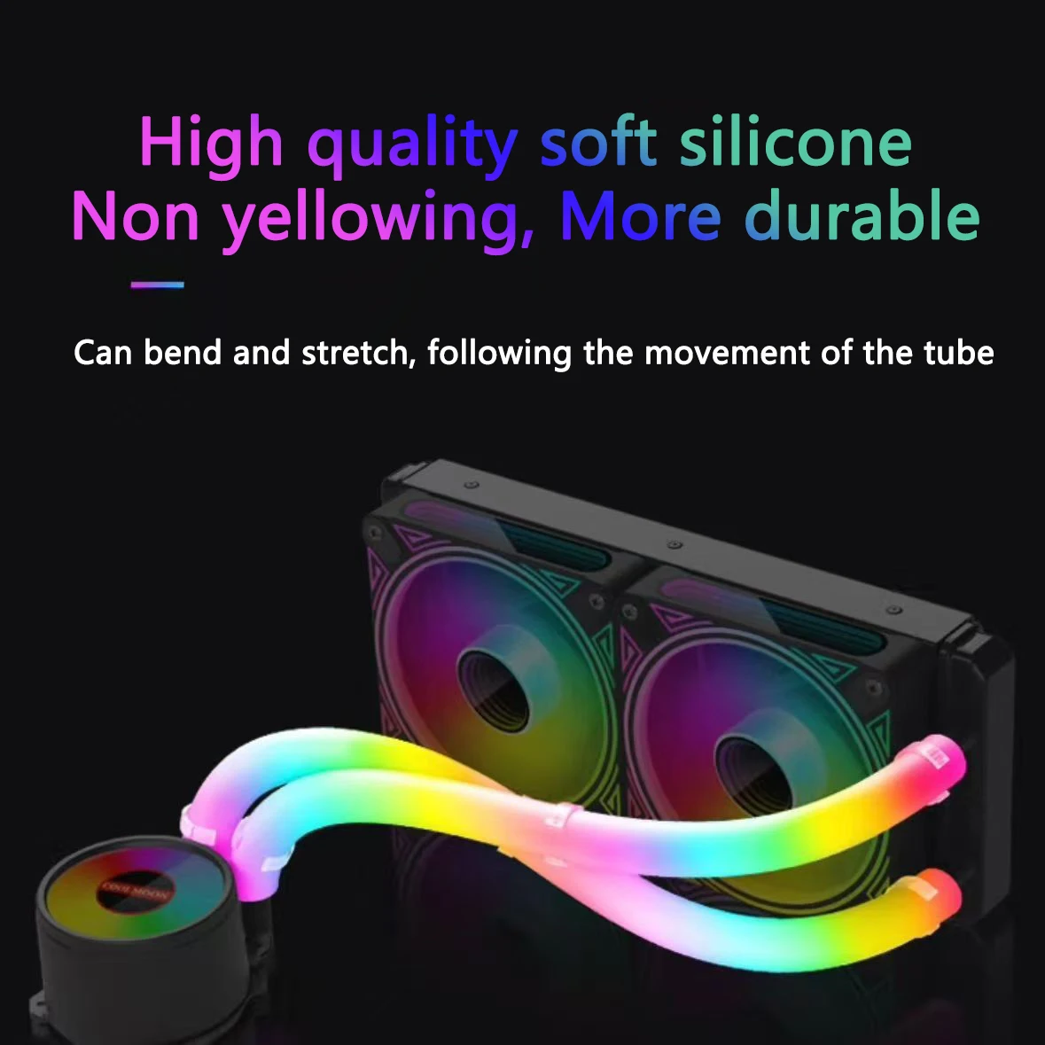 Flexible 5V ARGB LED Neon Tube Light Strip Cover Sleeve For Chassis AIO 120 240 360 CPU Water Liquid Cooler Modding Decorative