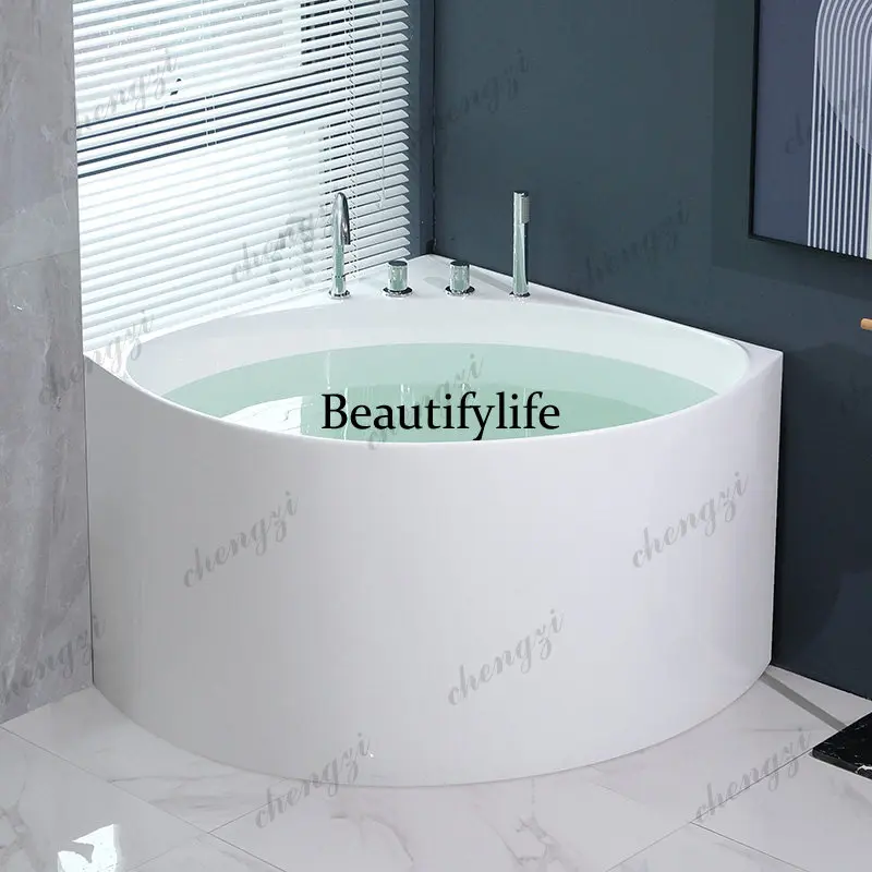 

Japanese-style small triangular fan-shaped bathtub household small apartment acrylic adult custom deep bubble mini bathtub