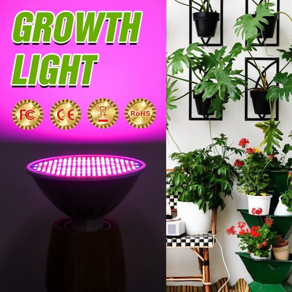 Led Grow Light 85-265V E27 Full Spectrum Phyto Lamp Plant Bulb Growth Light Hydroponics 126 200 300Led Greenhouse LampGrow Tent