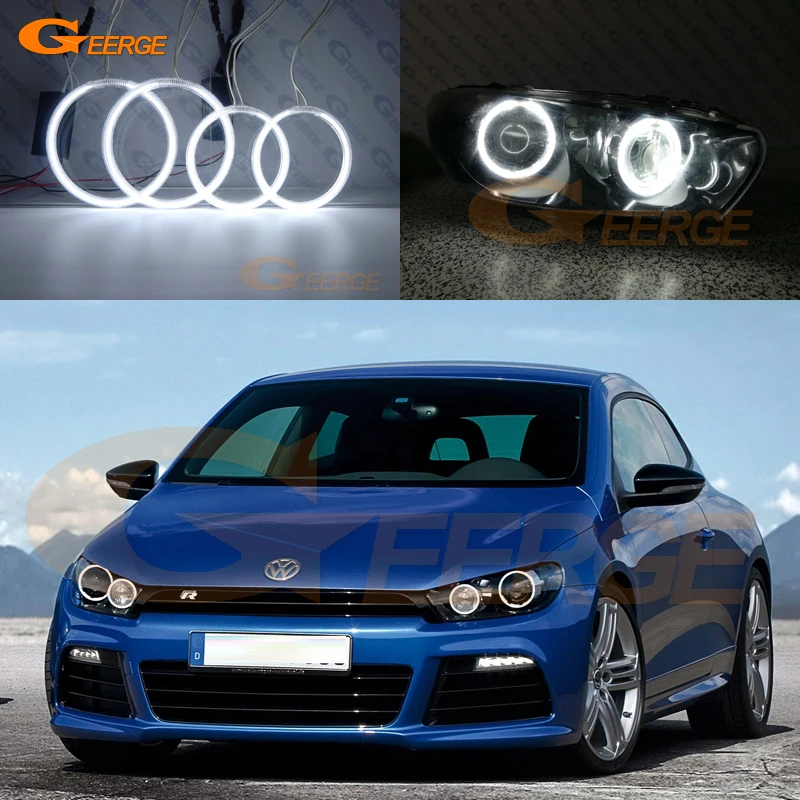 For Volkswagen VW Scirocco III 2008-2013 Pre Facelift Headlight Excellent Ultra Bright CCFL Angel Eyes Halo Rings Kit Day Light