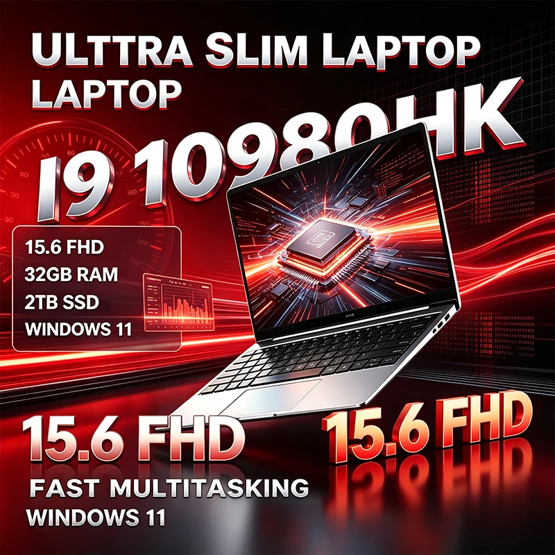 Notebook ultrafino com ecrã IPS FHD de 15,6