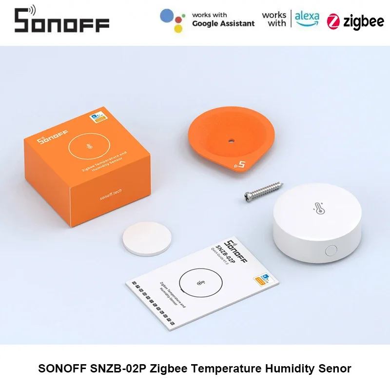 SONOFF-Sensor de temperatura y humedad SNZB-02P Zigbee Smart Home, funciona con SONOFF IHost, NSPanel Pro, ZB Bridge Pro, ZBDongle-E