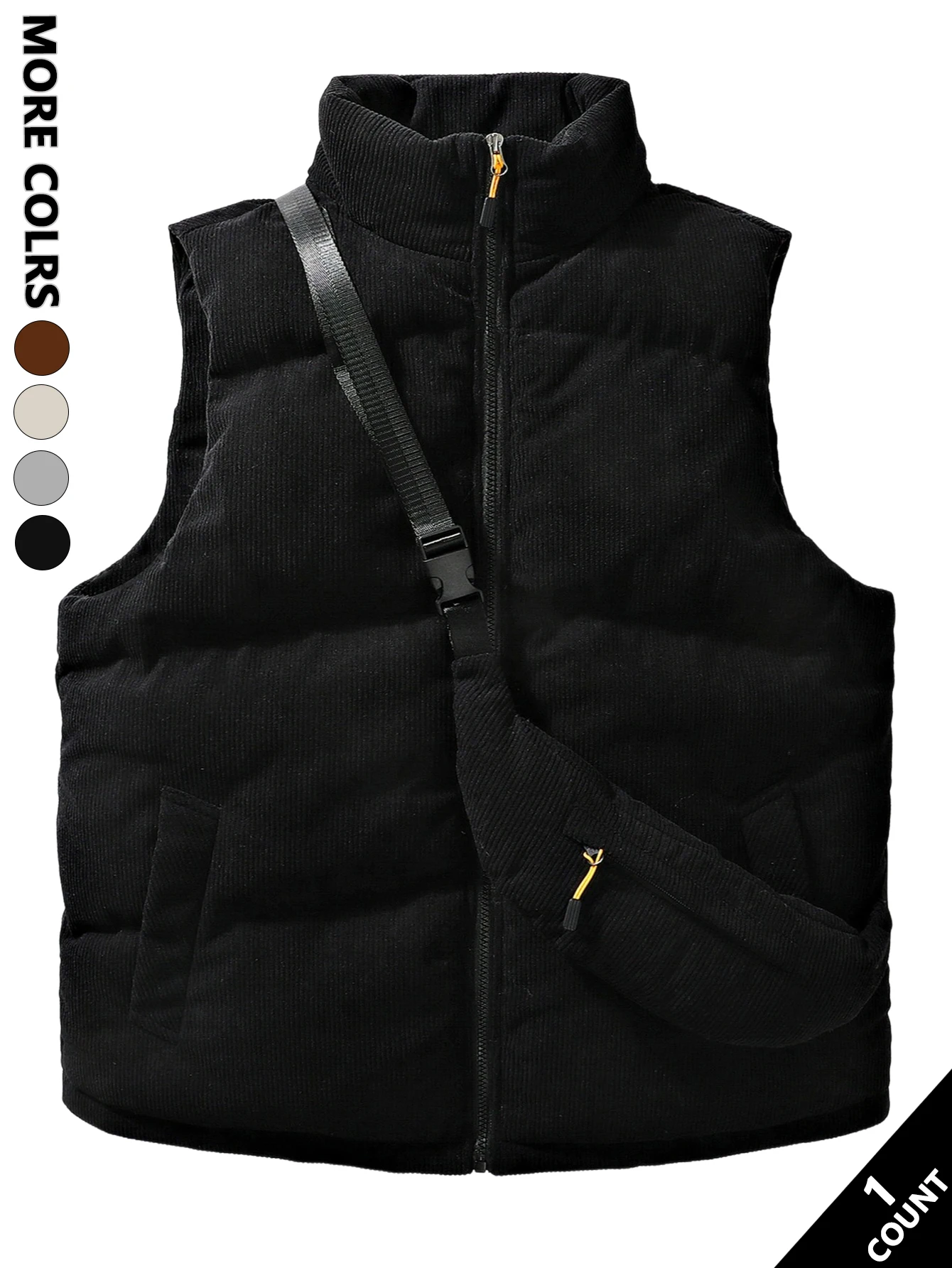 

Весенне-осенний мужской вельветовый рюкзак, жилет, вельветовый рюкзак с мягкой начесом и отделением для хранения, двусторонний жилет для поездок на работу/на открытом воздухе