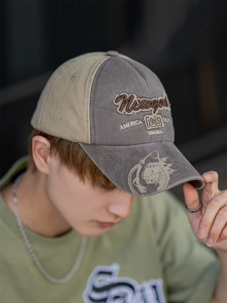 Spring and summer men's and women's retro peaked caps, washed baseball caps, casual trend versatile truck caps 4