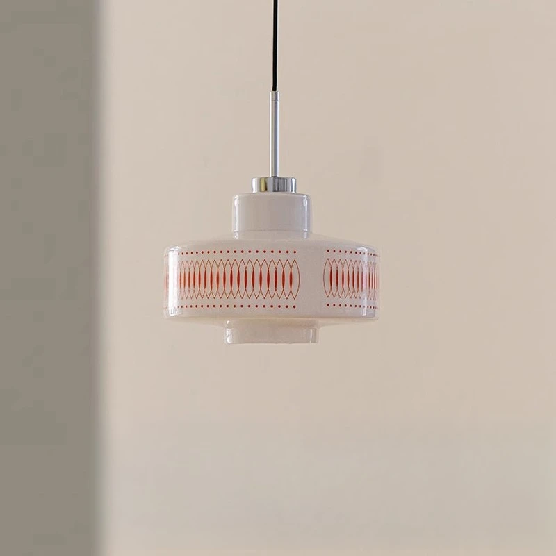 

Opal glass chandelier roasted flower simple medieval retro atmosphere light bedroom restaurant light household table light