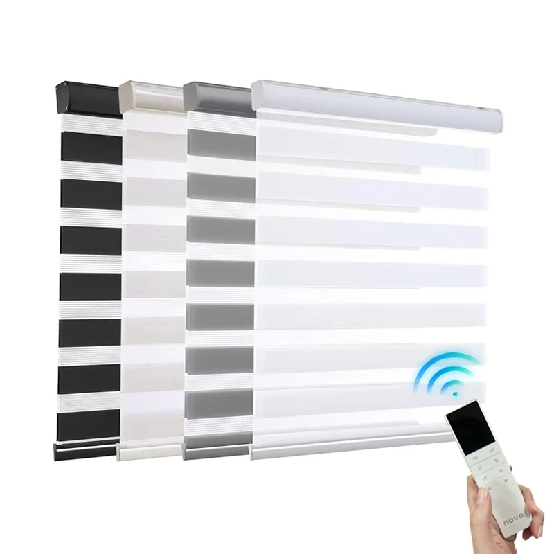 

Smart Home Roller Blackout Double Day and Night Curtains Roller Blinds Wifi Control Electric Zebra Blinds