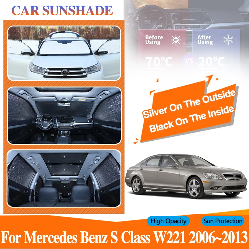 

Anti-UV Car Sun Visor For Mercedes Benz S Class W221 2006 2007~2013 SWB Car Window Sunshade Shading Protector Cover Accessories