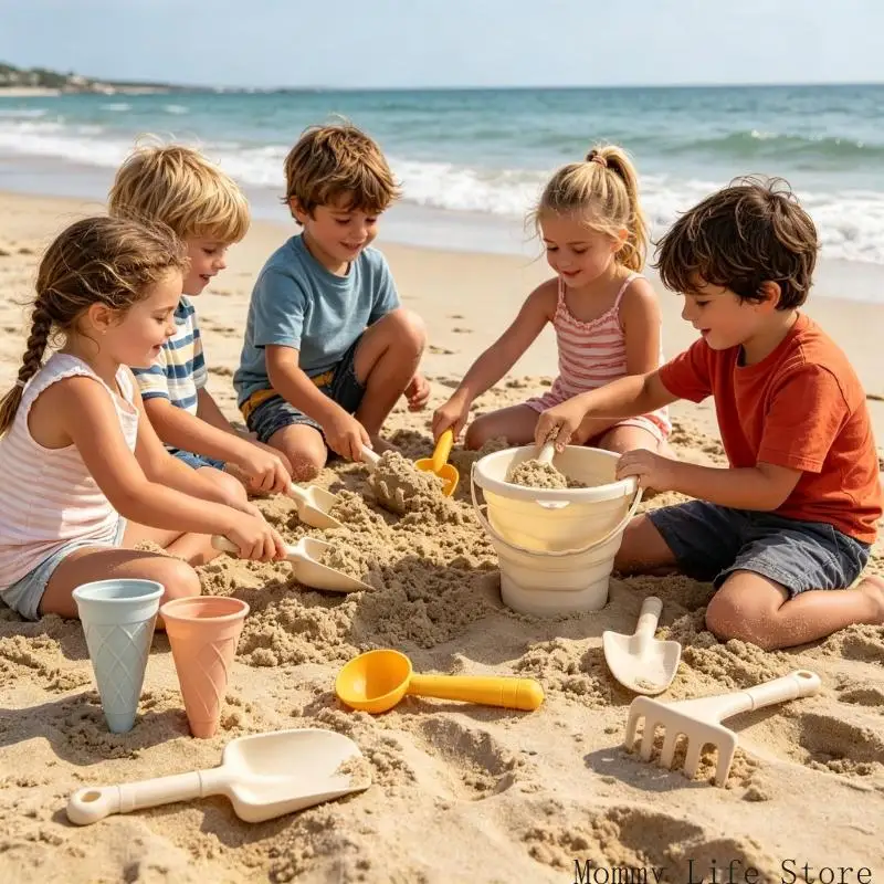 Bärbart hopfällbart sandleksaksset för strand och vattenlek_voghion.com