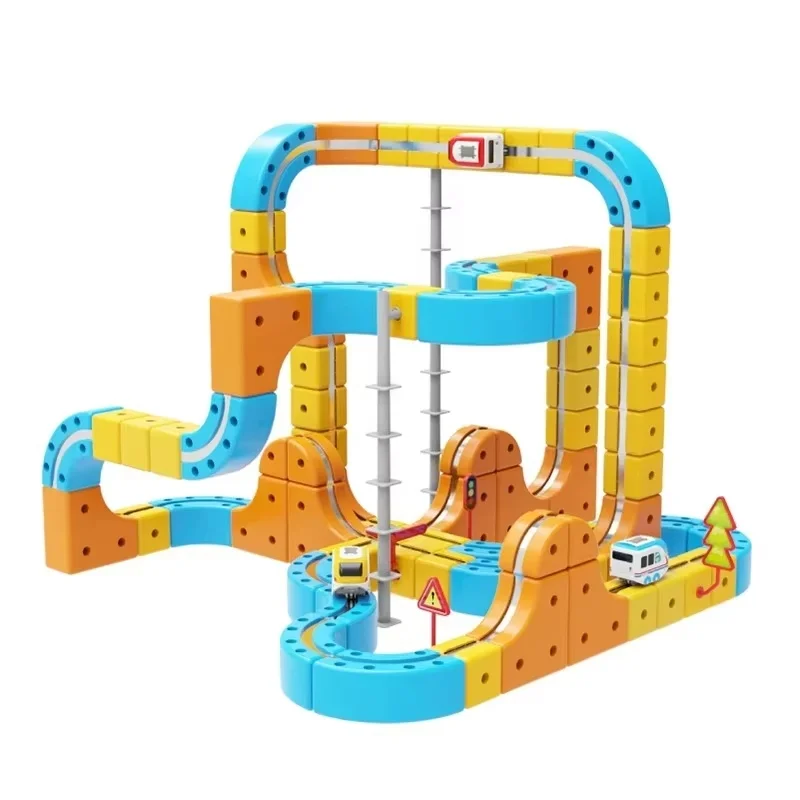 Cubo magnético transformador mágico, blocos de construção de vagão ferroviário, elétrico, anti-gravidade, trem de alta velocidade, modelo de veículo diy