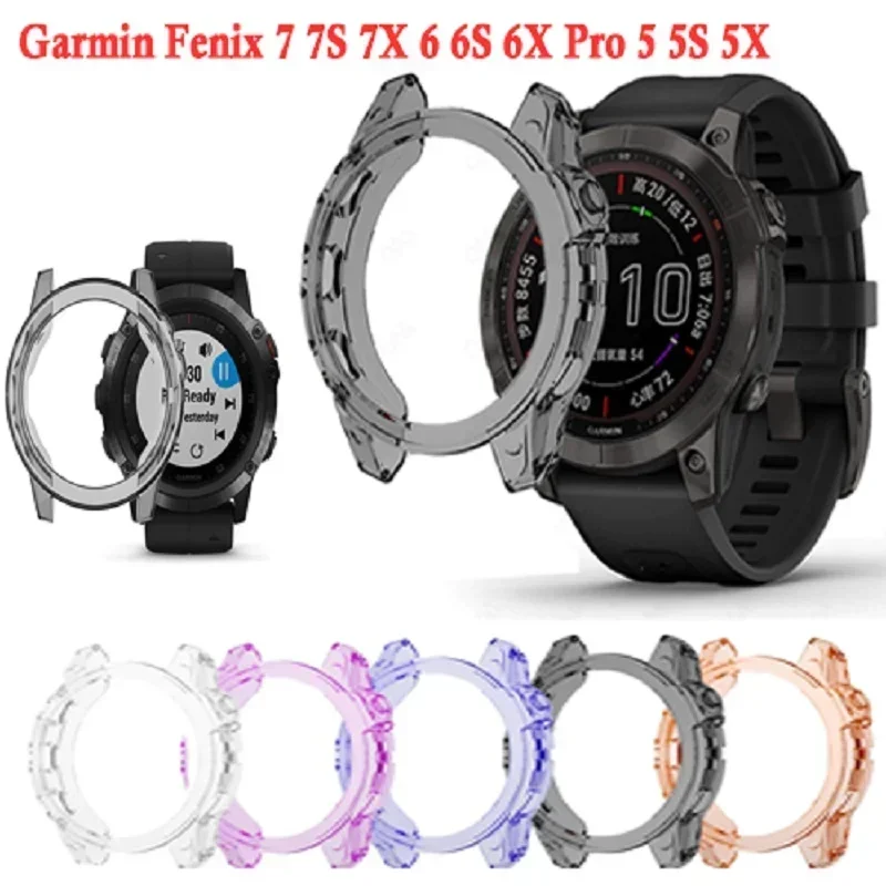 TPU Protector Case Silicone Cover For Garmin Fenix 7 7S 7X 6 6S 6X Pro Sapphire Bezel Ring Anti Protective Frame